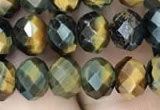 CRB3047 15.5 inches 6*8mm faceted rondelle mixed tiger eye beads