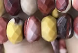 CRB3055 15.5 inches 6*10mm faceted rondelle mookaite beads