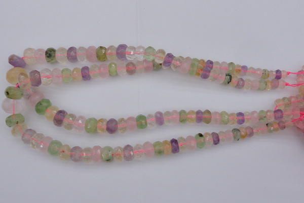 CRB306 5*8mm - 10*14mm faceted rondelle multicolor quartz beads