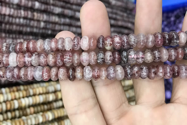 CRB3067 15.5 inches 5*8mm rondelle strawberry quartz beads