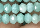 CRB3071 15.5 inches 4*6mm faceted rondelle amazonite gemstone beads