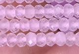 CRB3101 15.5 inches 2*3mm faceted rondelle tiny rose quartz beads