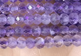 CRB3102 15.5 inches 2*3mm faceted rondelle tiny light amethyst beads