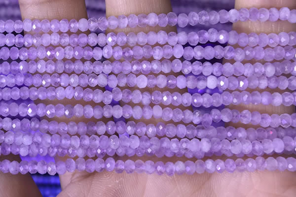 CRB3104 15.5 inches 2*3mm faceted rondelle tiny lavender amethyst beads