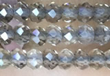 CRB3105 15.5 inches 2*3mm faceted rondelle tiny smoky quartz beads