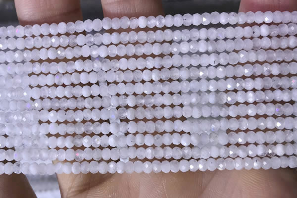 CRB3106 15.5 inches 2*3mm faceted rondelle tiny white moonstone beads