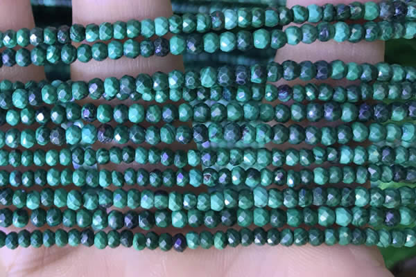 CRB3128 15.5 inches 2*3mm faceted rondelle tiny malachite beads