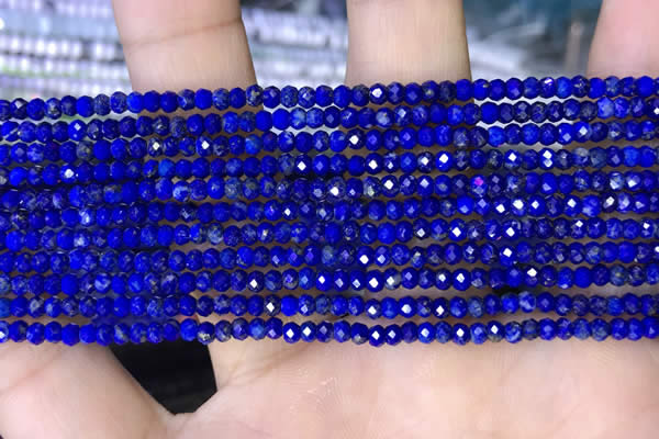 CRB3130 15.5 inches 2*3mm faceted rondelle tiny lapis lazuli beads