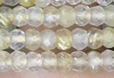 CRB3148 2.5*4mm faceted rondelle tiny golden rutilated quartz beads