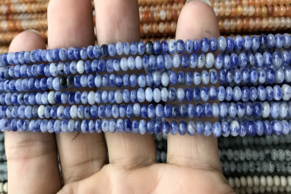 CRB4005 15.5 inches 2.5*4.5mm rondelle blue spot stone beads wholesale