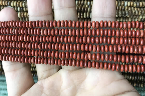 CRB4014 15.5 inches 2.5*4.5mm rondelle red jasper beads wholesale