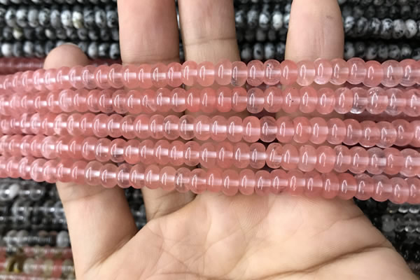 CRB4030 15.5 inches 4*6mm rondelle cherry quartz beads wholesale