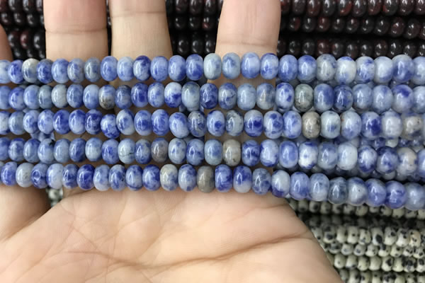 CRB4046 15.5 inches 4*6mm rondelle blue spot stone beads