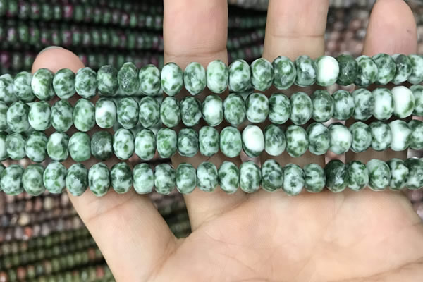 CRB4116 15.5 inches 5*8mm faceted rondelle Qinghai jade beads