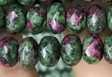 CRB4119 15.5 inches 5*8mm faceted rondelle imitation ruby zoisite beads