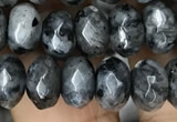 CRB4121 15.5 inches 5*8mm faceted rondelle black labradorite beads