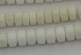 CRB423 15.5 inches 5*8mm rondelle white porcelain beads wholesale