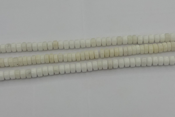 CRB423 15.5 inches 5*8mm rondelle white porcelain beads wholesale