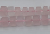 CRB451 15.5 inche 6*10mm tyre matte rose quartz gemstone beads