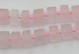 CRB452 15.5 inche 7*11mm tyre matte rose quartz gemstone beads