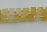 CRB453 15.5 inche 5*8mm tyre matte citrine gemstone beads