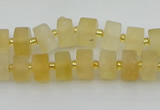 CRB454 15.5 inche 6*10mm tyre matte citrine gemstone beads