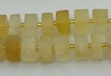 CRB455 15.5 inche 8*12mm tyre matte citrine gemstone beads