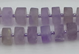 CRB457 15.5 inche 6*10mm tyre matte amethyst gemstone beads