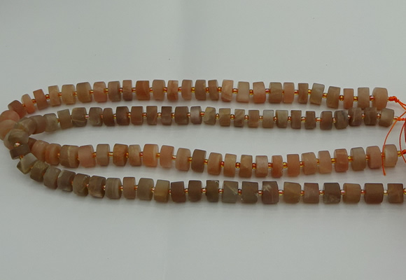 CRB463 15.5 inche 6*10mm tyre matte moonstone gemstone beads