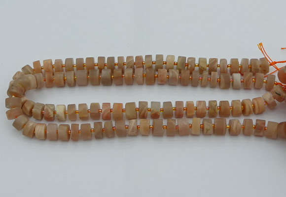 CRB464 15.5 inche 8*12mm tyre matte moonstone gemstone beads