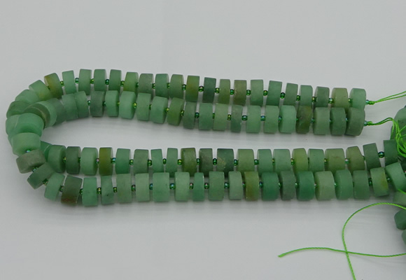 CRB475 15.5 inches 8*14mm tyre green aventurine beads wholesale