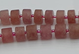 CRB478 15.5 inches 6*10mm tyre strawberry quartz beads wholesale