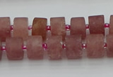 CRB479 15.5 inches 7*12mm tyre strawberry quartz beads wholesale