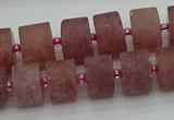 CRB480 15.5 inches 8*14mm tyre strawberry quartz beads wholesale