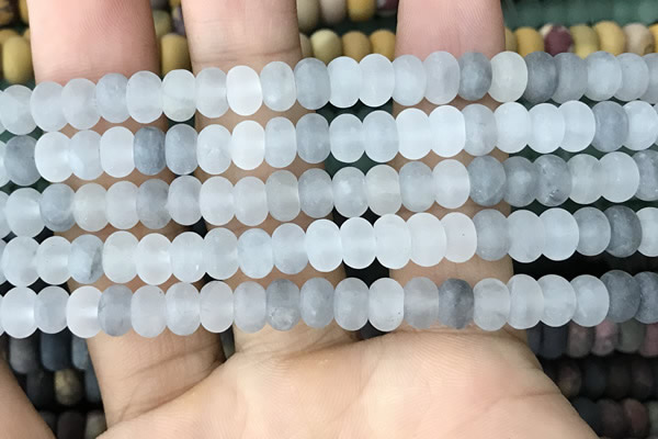 CRB5001 15.5 inches 4*6mm rondelle matte cloudy quartz beads wholesale