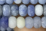 CRB5005 15.5 inches 4*6mm rondelle matte blue aventurine beads