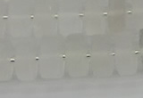 CRB501 15.5 inches 6*12mm tyre matte white crystal beads wholesale