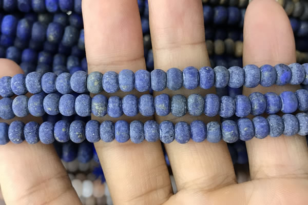 CRB5025 15.5 inches 4*6mm rondelle matte lapis lazuli beads wholesale