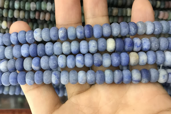 CRB5055 15.5 inches 5*8mm rondelle matte blue aventurine beads