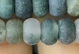 CRB5068 15.5 inches 5*8mm rondelle matte moss agate beads wholesale