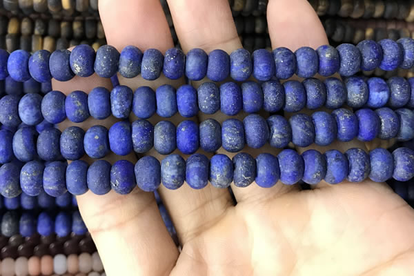 CRB5075 15.5 inches 5*8mm rondelle matte lapis lazuli beads wholesale