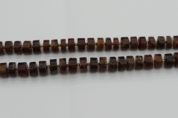 CRB508 15.5 inches 7*14mm tyre orange garnet beads wholesale