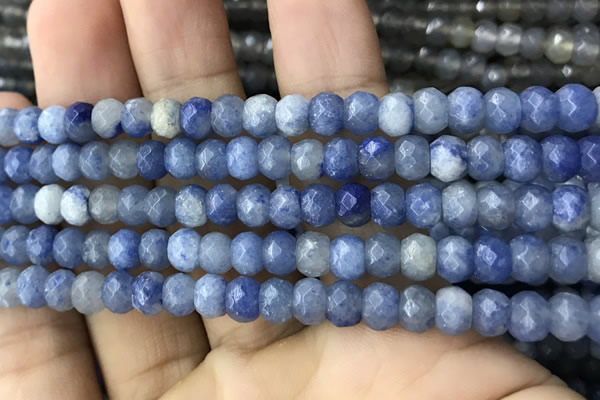 CRB5106 15.5 inches 4*6mm faceted rondelle blue aventurine beads