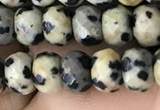 CRB5109 15.5 inches 4*6mm faceted rondelle dalmatian jasper beads