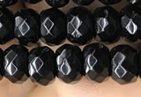 CRB5113 15.5 inches 4*6mm faceted rondelle black agate beads