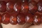 CRB5114 15.5 inches 4*6mm faceted rondelle red agate beads