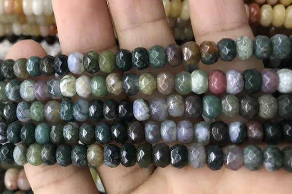 CRB5116 15.5 inches 4*6mm faceted rondelle Indian agate beads