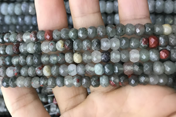 CRB5117 15.5 inches 4*6mm faceted rondelle blood jasper beads