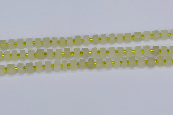 CRB518 15.5 inches 5*8mm tyre matte lemon quartz beads