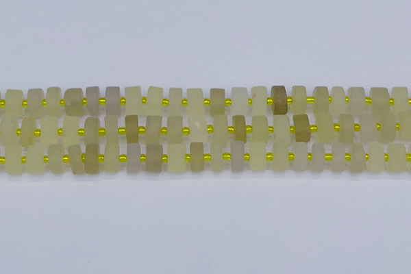 CRB519 15.5 inches 6*10mm tyre matte lemon quartz beads